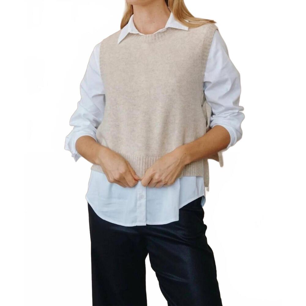 NEW BELLA DAHL side tie vest in ivory oat